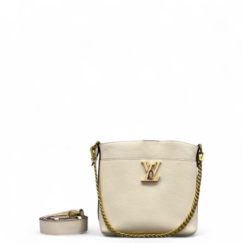 Louis Vuitton Lock And Walk Bucket Calfskin White