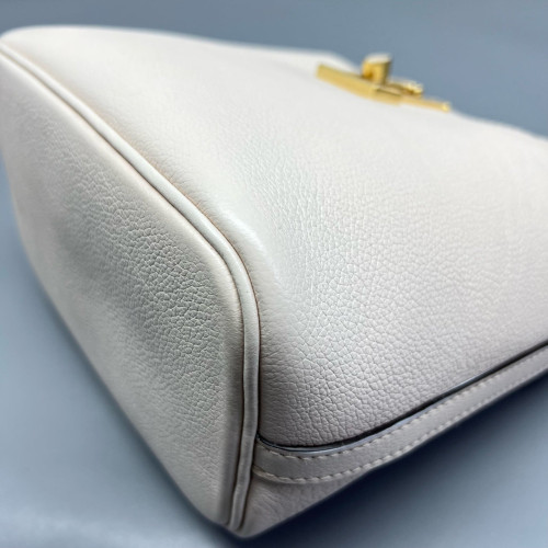 Louis Vuitton Lock And Walk Bucket Calfskin White