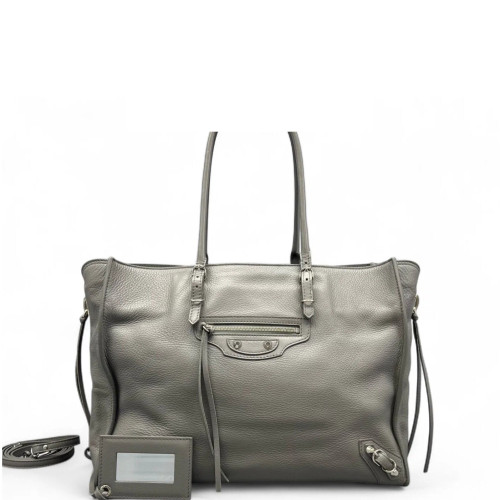 Balenciaga Tote Bag Grained Calfskin Grey