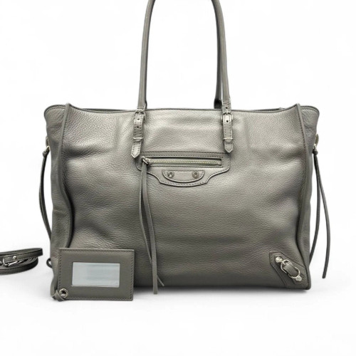 Balenciaga Tote Bag Grained Calfskin Grey