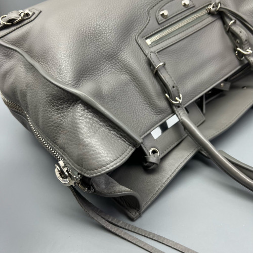 Balenciaga Tote Bag Grained Calfskin Grey