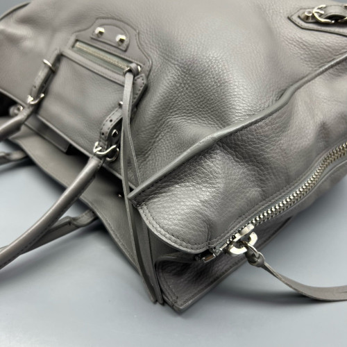 Balenciaga Tote Bag Grained Calfskin Grey