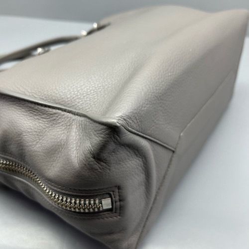 Balenciaga Tote Bag Grained Calfskin Grey