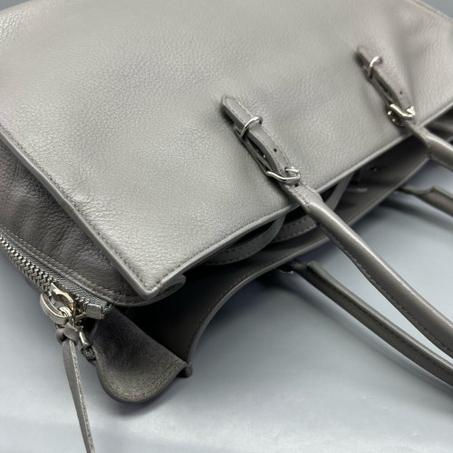 Balenciaga Tote Bag Grained Calfskin Grey