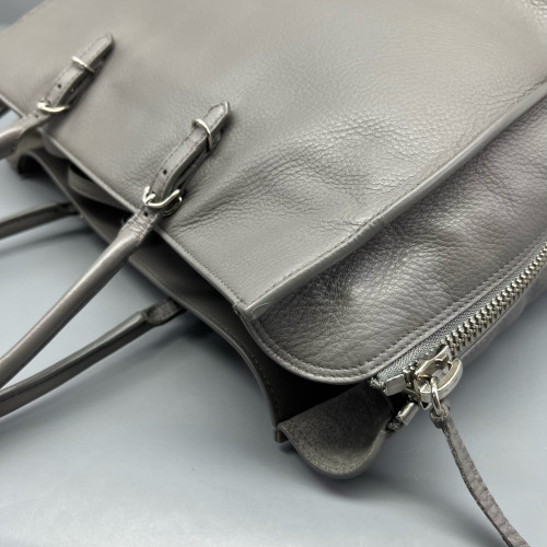 Balenciaga Tote Bag Grained Calfskin Grey