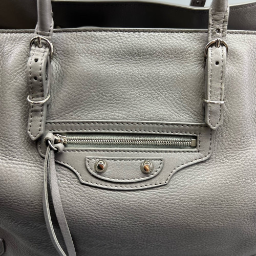 Balenciaga Tote Bag Grained Calfskin Grey