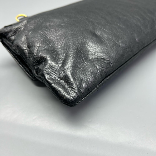 Balenciaga Giant 12 Envelope Clutch Corssbody Bag Arena Lambskin Black