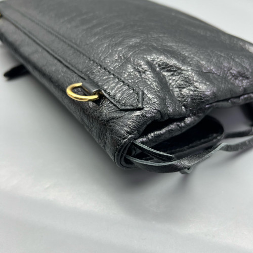 Balenciaga Giant 12 Envelope Clutch Corssbody Bag Arena Lambskin Black