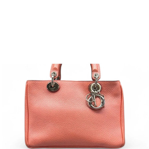 Dior Small Diorissimo Tote Grained Calfskin Red Orange