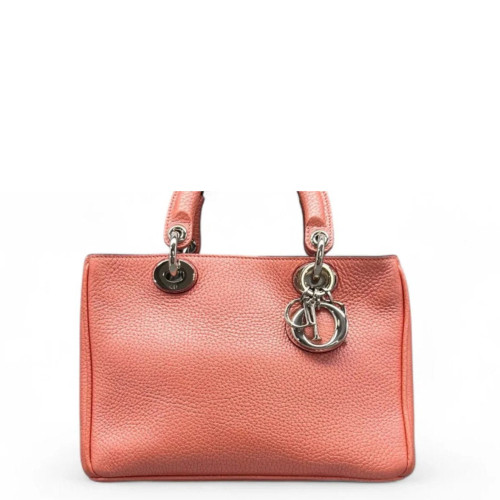 Dior Small Diorissimo Tote Grained Calfskin Red Orange