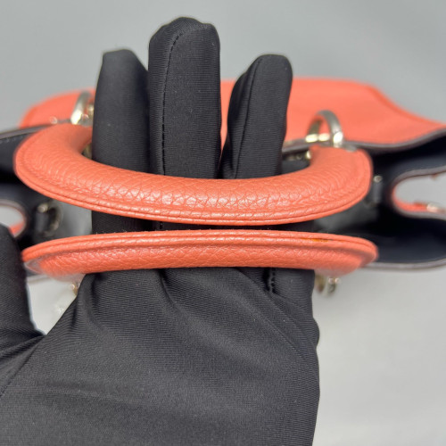 Dior Small Diorissimo Tote Grained Calfskin Red Orange