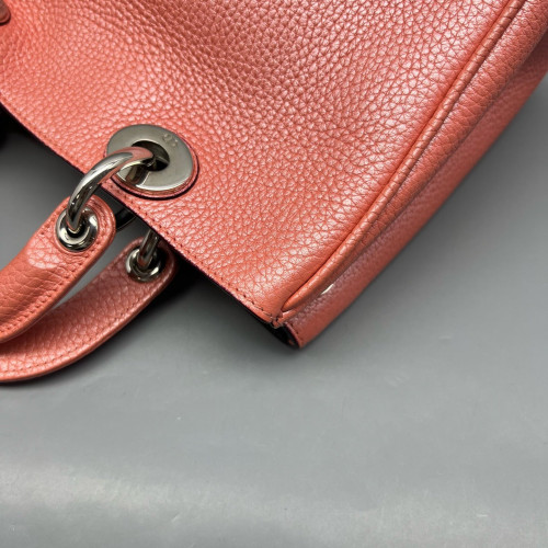 Dior Small Diorissimo Tote Grained Calfskin Red Orange