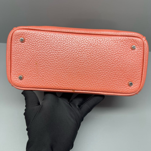 Dior Small Diorissimo Tote Grained Calfskin Red Orange