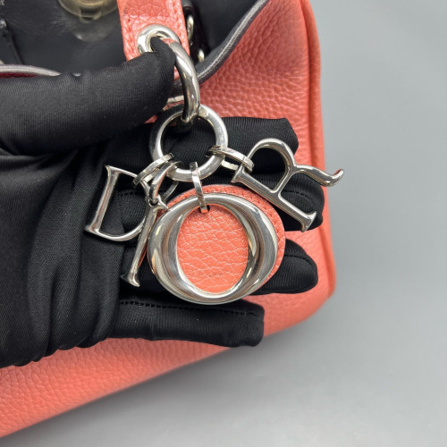 Dior Small Diorissimo Tote Grained Calfskin Red Orange