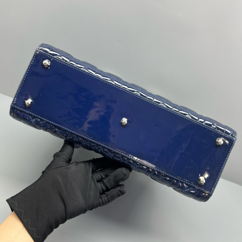 Dior Large Lady Dior Patent Calfskin Dark Blue Dior Large Lady Dior Patent Calfskin Dark Blue