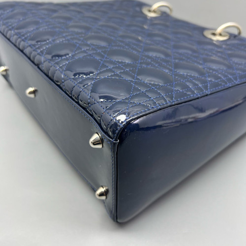 Dior Large Lady Dior Patent Calfskin Dark Blue Dior Large Lady Dior Patent Calfskin Dark Blue