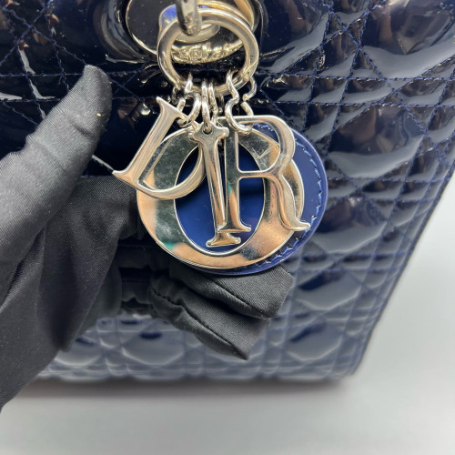 Dior Large Lady Dior Patent Calfskin Dark Blue Dior Large Lady Dior Patent Calfskin Dark Blue