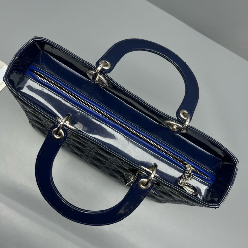 Dior Large Lady Dior Patent Calfskin Dark Blue Dior Large Lady Dior Patent Calfskin Dark Blue