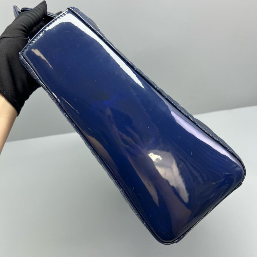 Dior Large Lady Dior Patent Calfskin Dark Blue Dior Large Lady Dior Patent Calfskin Dark Blue