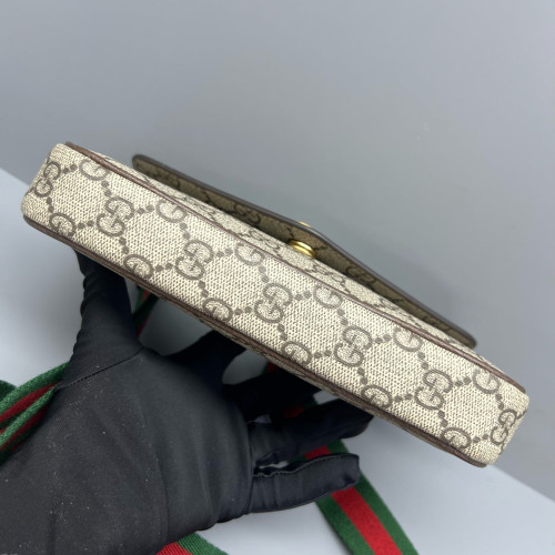 Gucci Mini Ophidia Envelope Shoulder Bag GG Supreme Monogram Beige Ebony