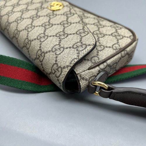 Gucci Mini Ophidia Envelope Shoulder Bag GG Supreme Monogram Beige Ebony
