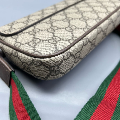 Gucci Mini Ophidia Envelope Shoulder Bag GG Supreme Monogram Beige Ebony