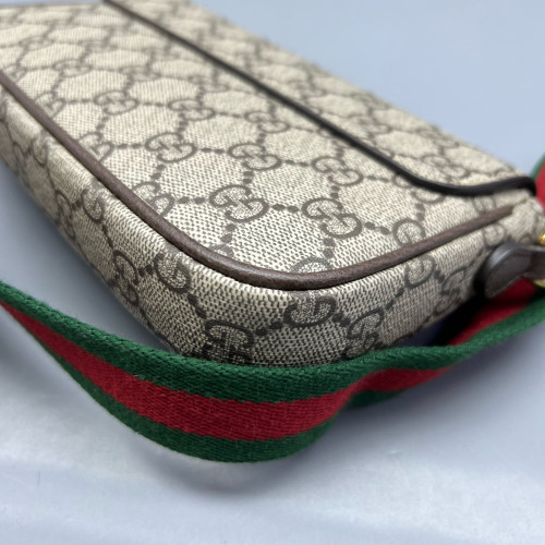 Gucci Mini Ophidia Envelope Shoulder Bag GG Supreme Monogram Beige Ebony