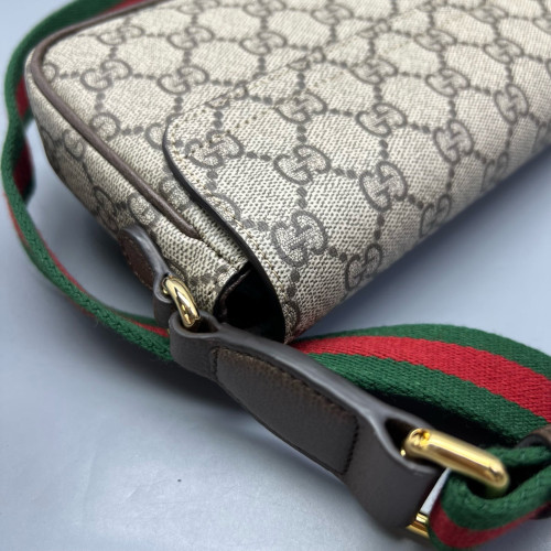 Gucci Mini Ophidia Envelope Shoulder Bag GG Supreme Monogram Beige Ebony