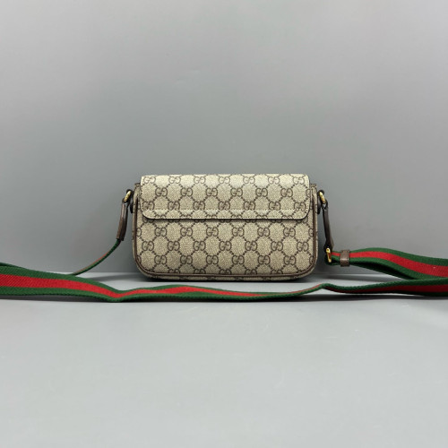 Gucci Mini Ophidia Envelope Shoulder Bag GG Supreme Monogram Beige Ebony