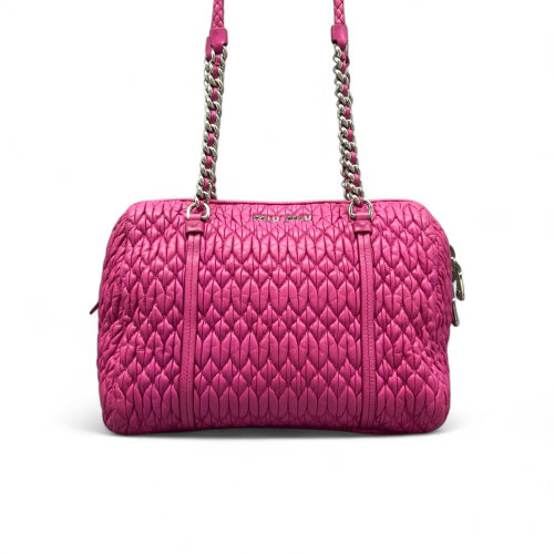 Miu Miu Shoulder Bag Crumpled Lambskin Fuchsia