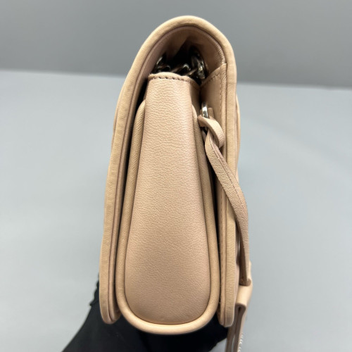 Miu Miu Shoulder Bag Crumpled Lambskin Natural Tan
