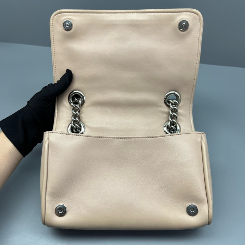 Miu Miu Shoulder Bag Crumpled Lambskin Natural Tan