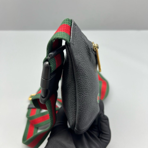 Gucci Web Bumbag Grained Calfskin Black