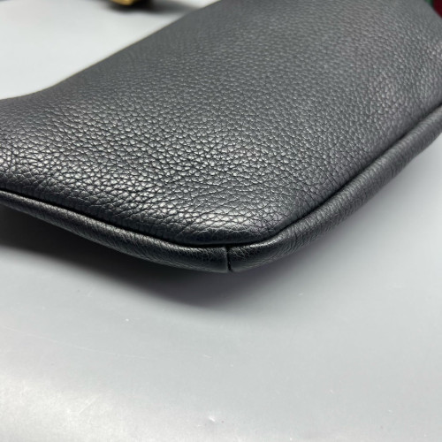 Gucci Web Bumbag Grained Calfskin Black