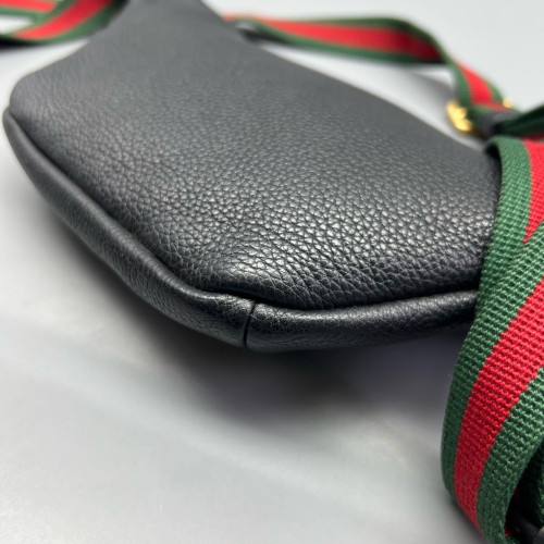 Gucci Web Bumbag Grained Calfskin Black