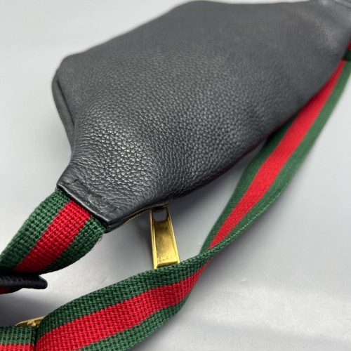 Gucci Web Bumbag Grained Calfskin Black