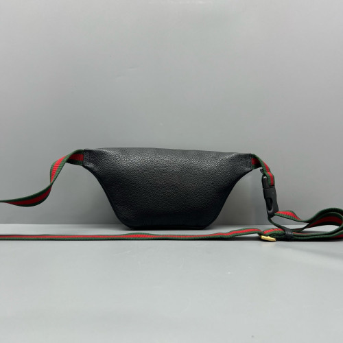 Gucci Web Bumbag Grained Calfskin Black