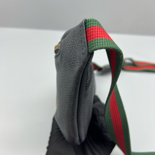 Gucci Web Bumbag Grained Calfskin Black