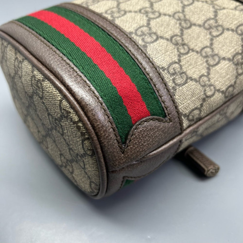 Gucci Mini Ophidia Bucket Bag GG Supreme Monogram Beige Ebony Brown