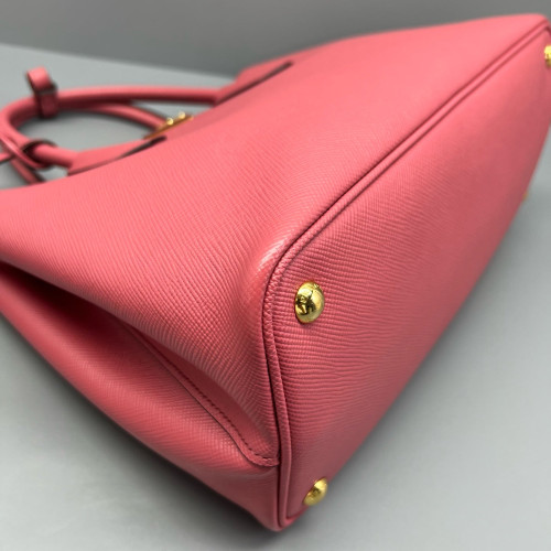 Prada Medium Double Bag Saffiano Calfskin Fuchsia