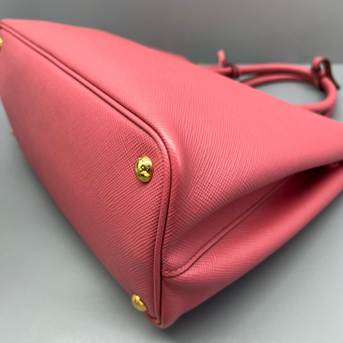 Prada Medium Double Bag Saffiano Calfskin Fuchsia