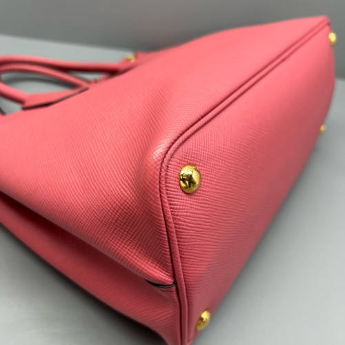 Prada Medium Double Bag Saffiano Calfskin Fuchsia