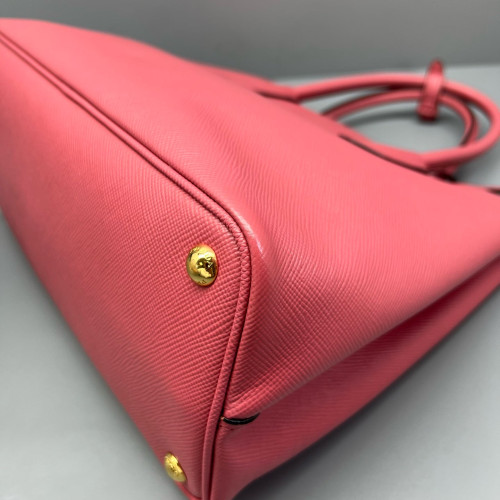 Prada Medium Double Bag Saffiano Calfskin Fuchsia