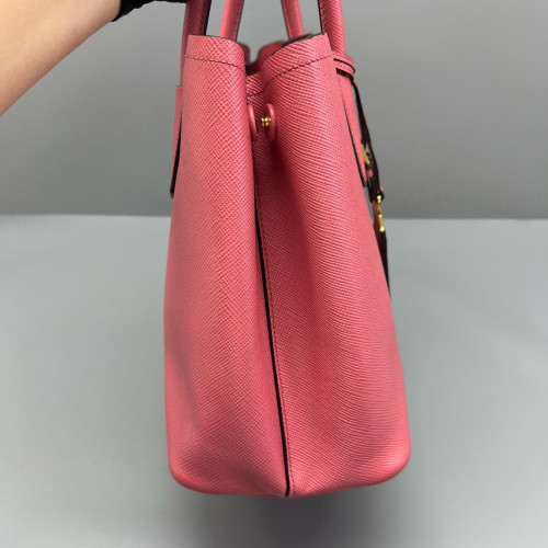 Prada Medium Double Bag Saffiano Calfskin Fuchsia