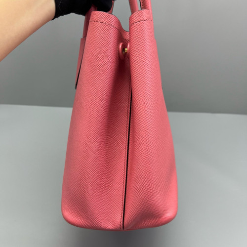 Prada Medium Double Bag Saffiano Calfskin Fuchsia
