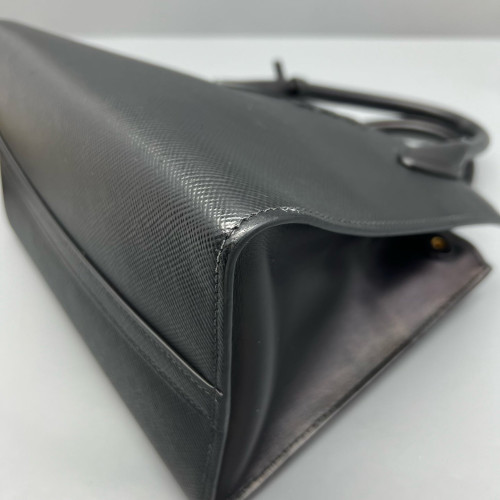 Prada Small Monochrome Tote Vitello Phenix Saffiano Calfskin Black