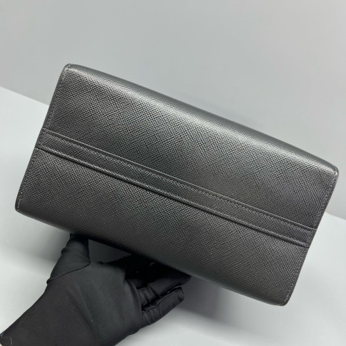 Prada Small Monochrome Tote Vitello Phenix Saffiano Calfskin Black