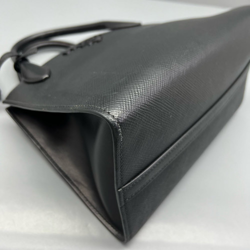 Prada Small Monochrome Tote Vitello Phenix Saffiano Calfskin Black