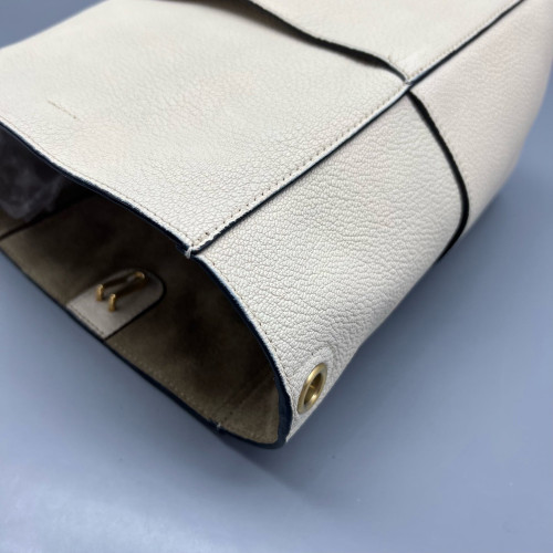Celine Sangle Small Bucket Bag Calfskin White