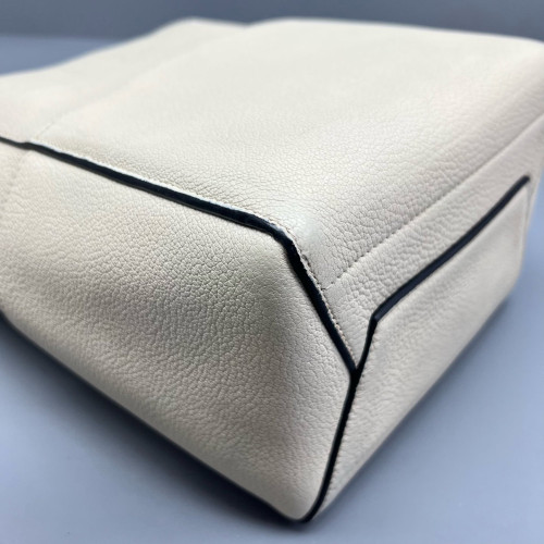 Celine Sangle Small Bucket Bag Calfskin White
